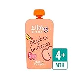 キッチン有機桃＆バナナステージ1 120グラム (Ella's) (x 4) - Ella's Kitchen Organic Peaches & Bananas Stage 1 120g (Pack