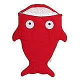 スリーピングバッグ ベビー サメの寝袋 新生児着 ぐるみ ベビー布団 寝袋 赤ちゃん 寝冷え防止 魚 寒さ対策 可愛いサメ (レッド)