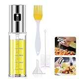 happykau オイルスプレー 料理用 100ml オリーブオイル スプレー 油 食用油 醤油 目盛り付き ガラス製 オイルスプレーボトル クッキングスプレー 容器 キッチン用具 家庭用