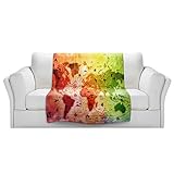 ブランケットウルトラソフトFuzzy 4サイズ！DIANOCHEデザインからby Angelina Vick WhimsicalワールドマップVIIホームDecor Unique Designer芸術