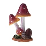 Flameer マイクロ景観装飾　キノコ　ミニチュア ドールハウス　インテリア　ガーデニング　飾り物　樹脂　全8種選択 - スネイルパープルキノコ