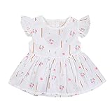 PER ベビー服　ベビー　ワンピース　キッズ　ドレス　飛び袖　バックレス　女の子　幼児　可愛い　花柄 (M)