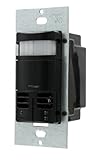 Leviton ossmd-mde dual-relayデコラ壁スイッチ、multi-technology占有センサー、ブラック