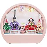 雛人形 Premo ひな人形 おしゃれ かわいい おひなさま お雛様 コンパクト ケース飾り ピンク 木製(桜吹雪)