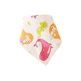3コットンベビーバンダナよだれ三角形ビブ新生児人魚のセット