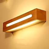 北欧の創造性ソリッドウッドLEDウォールランプシンプルな現代創造的な長方形の壁ライト寝室のベッドサイドウォールSconcesのランタンバスルームミラーフロントランプドレッサーメイクアップライト ( S