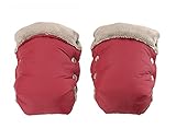 UNOPRO ベビーカー用 手袋 ハンドマフお出かけ用 厚手　防水　防寒　保温 ダウンハンドマフ　 (レッド)