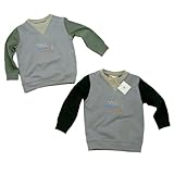 Mゾーン シンプル刺繍の薄手トレーナー（濠Du)グレー/ネイビー95cm(下)