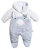 WIN　赤ちゃん 着ぐるみ 動物衣装 パジャマ ベビー キッズ用 ロンパース カバーオール もこもこ 暖かい 防寒着 コスチューム 出産祝い (80cm, ぶた)