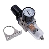 Dolity 圧力計　コンプレッサー　バルブ　レギュレーター　1/4 インチ　エアフィルター　吸気構造　空気　0〜1.0Mpa　高効率　高精度