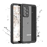 Samsung Galaxy A53 5G 防水ケース 6.5インチ JOMA-E Shop 米軍MIL規格取得 Qi充電対応 三層構造 ギャラクシー A53 カバー 防塵 防雪 防水レベルIP68 人気 docomo SC-53C 耐衝撃 スマホケース 個性 保護万全 工事現場 ストラップホール付き UQ mobile SCG15 ギャラクシーa53 フルカバー 浸水対策 水中撮影可 (Galaxy A53 5G, ブラック)