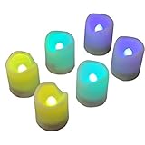 Pansdore Set of 6 Round Melted Edge Votive Flameless LED Candles with Remote Control - Tea Light Can