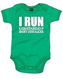(恥ずかしいほど短い距離を走ります。) I Run Embarrassingly Short Distances, プリント　ベビースーツ - グリーン/白 12-18 ヶ月