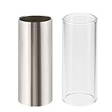 Pangda 2 Pieces Glass Slide and Stainless Steel Slide in Box for Guitar Bass Medium (6 cm) [並行輸入品]
