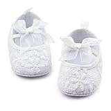 PUERI ファーストシューズ　ベビーシューズ プリンセス シューズ カジュアル　蝶結び 滑り止め 可愛 素敵　柔らかい　快適　 (M, ホワイト)