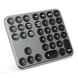 iClever テンキー Bluetooth ワイヤレス 数字 キーボード 3台接続 パンタグラフ式 超薄軽量 金属構造 numlock連動 Type-C充電 ブルートゥース ナンバーパッド 35キー mac テンキー 片手デバイス Windows/iOS/Android 対応 IC-KP11 (シルバーブラック)
