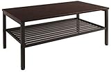弁天インテリア 木目調 シンプルデザインセンターテーブル 収納棚付き ローテーブル ブラウン×ブラック