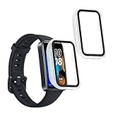 kwmobile 2x ケース Huawei Band 10 / 9 / 8対応 カバー - フルボディ ガラス 耐衝撃 超薄型 透明