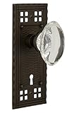 Nostalgic Warehouse Craftsman Plate with Keyhole Oval Clear Crystal Glass Knob Double Dummy Oil-Rubb
