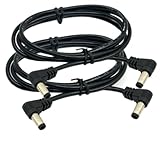 Chenyang 2 パック DC 12V 2A 5.5x2.1/2.5mm オス - 5.5x2.1/2.5mm オス電源プラグバレルコネクタ充電ケーブル 24AWG 0.6M