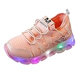 スニーカー キッズ 発光シューズ 男女通用 発光モード カップル シューズ 光る靴 子供用 kootk ピンク 25=内径14.7cm