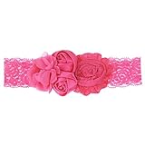 Domybest　ベビー ヘアバンド フラワー　レース　柔らかい　キッズ 子供 カチューシャ 髪飾り ヘアアクセサリー　女の子 新生児 赤ちゃん 出産祝い 内祝い お宮参り 誕生日 100日記念 こど
