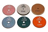大理石用ダイヤモンド研磨パッド CZPDS-30 80mm 6枚(#400 #800 # 1500 # 3000 #6000 #10000)