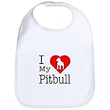 CafePress I Love My Pitbull Terrier Bib - Standard Cloud White by CafePress
