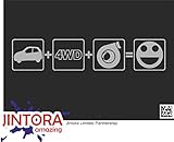 JINTORA ステッカー/カーステッカー - auto + 4wd + turbo = fun - 自動+ 4wd +ターボ=楽しい - 210x56 mm - JDM/Die cut - 車/ウィ