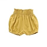 エルフ ベビー(Fairy Baby) ベビーかぼちゃパンツ ショートパンツ 無地 コットン 男の子 女の子 size 90 (イエロー)