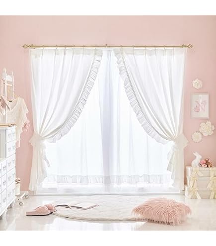 Amazon｜ロマンティックプリンセス 多機能フリルレースカーテン(100