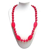 Lil' Jumbl Baby Teething Necklace | Organic Food Grade Silicone | BPA-Free (Red) [並行輸入品]