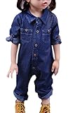 Bevalsaベビー服 デニムロンパース 長袖 赤ちゃん オーバーオール 前開き 男の子 女の子 秋冬 お出掛け