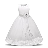 Kukiwa ワンピース 花ドレス ポンポン 子ども服 チュールスカートキッズ ドレスキッズ ガールズ フォーマル ワンピース 誕生日のプレゼント　イベント　パーティー　写真撮影　発表会　入学式　七五