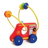 ピントーイ 木のおもちゃ くねくねコロコロ プッシュトーイ くねくね消防車