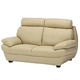 不二貿易 革ソファ RST-07 二人掛け ベージュ 93083