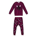 DIAMONDO 2pcs幼児用キッズベビーガールズ秋服装服猫Tシャツ+パンツセット