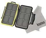 Kupton防水規格メモリカードケース耐衝撃キャリーバッグボックス12 Piece SDHC / SDXCカード/ MicroSDカードSDカード+ Kupton極細繊維布 ブラウン MC-SD12
