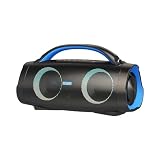 DOSS Extreme Boom Pro Bluetoothスピーカー ワイヤレス 100W 大音量 46時間再生 IPX6防水 ポータブル ブルートゥース 低音強化 パッシブラジエーター搭載 USB-C充電 ダンス/キャンプ/パーティー/旅行用 TWS接続対応 ショルダーストラップ付き(ブルー）