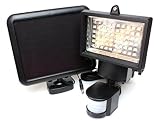 LED 投光器 暗所作業 ソーラー 充電 人感センサー 防犯 ライト (60 LED)