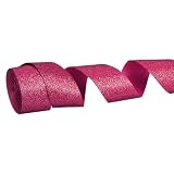 PATIKIL ローズレッド リボン ラッピング 38 mm x 9 m メタリック グリッター 輝くリボン DIY クラフト 手作りギフトラッピング ブーケ パーティー クリスマスの装飾用