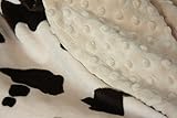 Minky毛布 – ベビー毛布、幼児用ブランケット、子ブランケット – クリームとブラウンCow Blanket Small (@19"X19") ベージュ