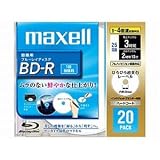 maxell 録画用 BD-R 25GB 4倍速対応 プリンタブル ホワイト ひろびろ超美白レーベル 20枚入 BR25VFWPB.20S
