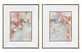 A Touch of Blush andローズウッドフェンスアート、S / 2