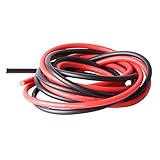 シリコーンケーブル，SODIAL(R) 1パケット2 個12ゲージ1メートルのシリコーンケーブルファインビーチ12 AWG、黒と赤