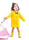 子供のレインコート 男の子 女の子レインコート カッパ 雨具 新学期用 子どもレインコート リボン付き3色(イエロー,M)
