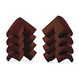 8個セット（L型）　 柔らかいNBR材質　家具コーナーガード　赤ちゃん／子供／年配の方ケガ防止　両面テープ付き (ブラウン)