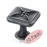 Amerock bp27009-wid Sundara錬鉄ダークキャビネットハードウェアノブ – 1 – 1 / 8 " Square – 10パック
