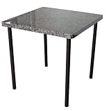 極厚　グラナイト（GRANITE)ダイニングテーブル 75X75cm ブラック（黒） 艶あり　2人用