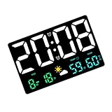 STOBOK 大型デジタル壁掛け時計 LED 大型表示時計 温湿度付き オフィス用壁掛け時計